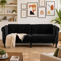 Specifications of a 2-Seater Black Velvet Sofa