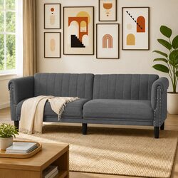 Specifications of Grey Velvet 3-Seater Sofa for Living Rooms