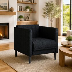Sofa Chair Black Fabric Armchair Living Room Seating Lounge Furniture Modern
