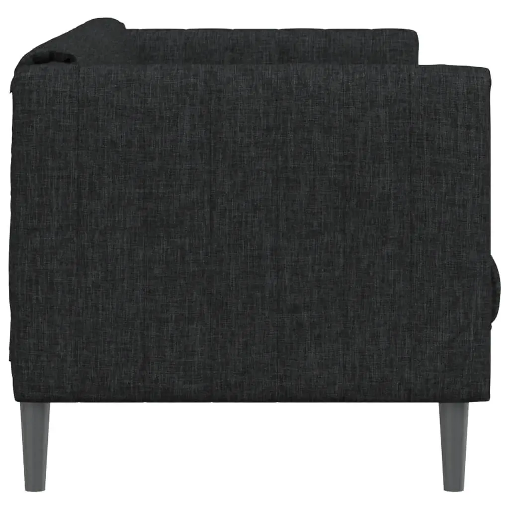2-Seater Sofa Living Room Black Fabric
