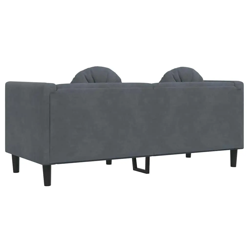 2-Seater Sofa Grey Velvet Living Room Furniture Couch