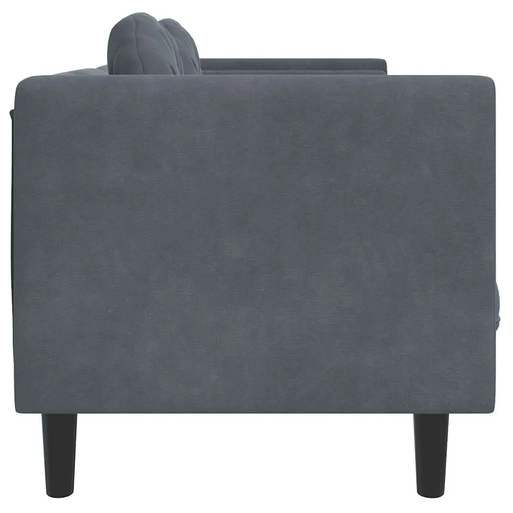 2-Seater Sofa Grey Velvet Living Room Furniture Couch