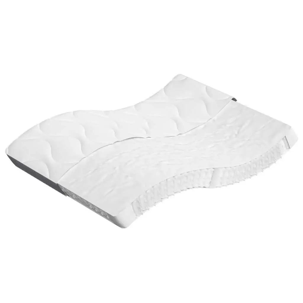 Pocket Spring Mattress Medium Firm 137x190cm White Fabric Encased Coil Support