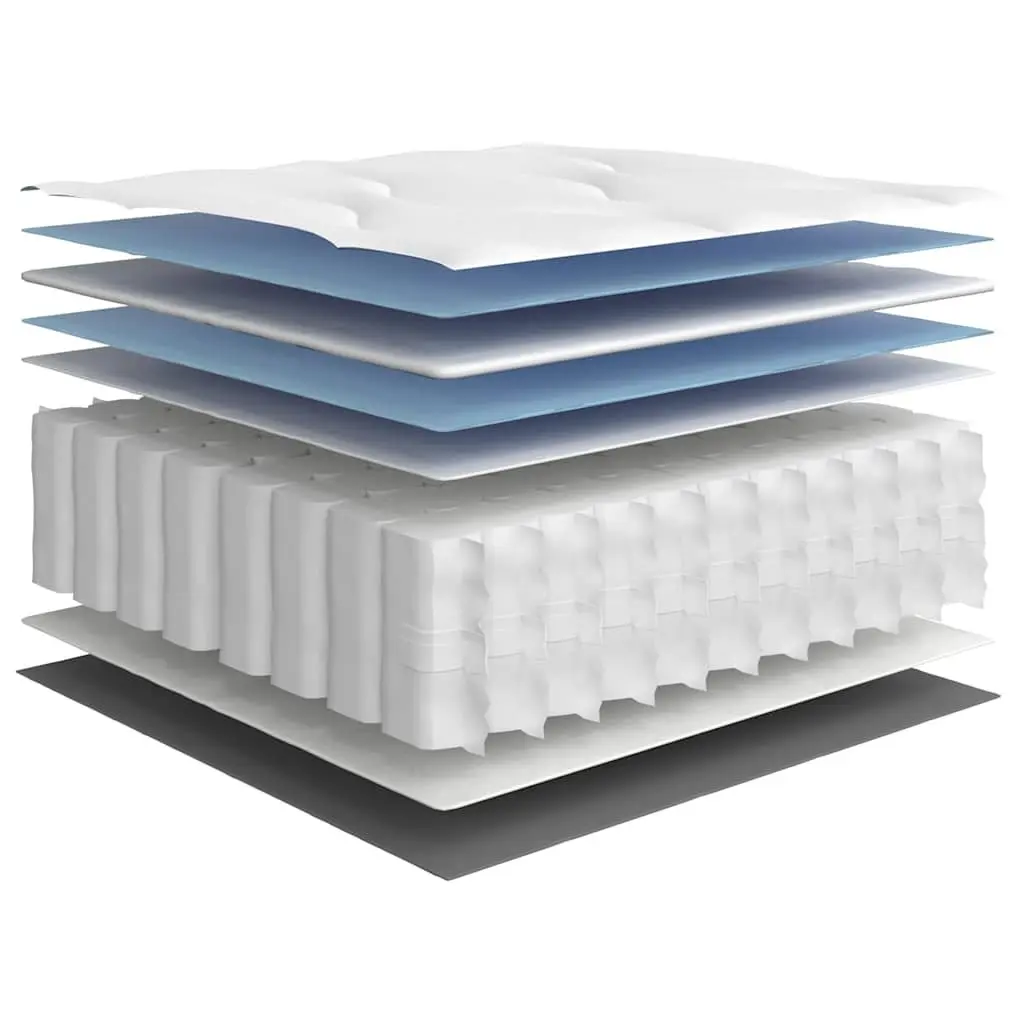 Pocket Spring Mattress Medium Firm 137x190cm White Fabric Encased Coil Support