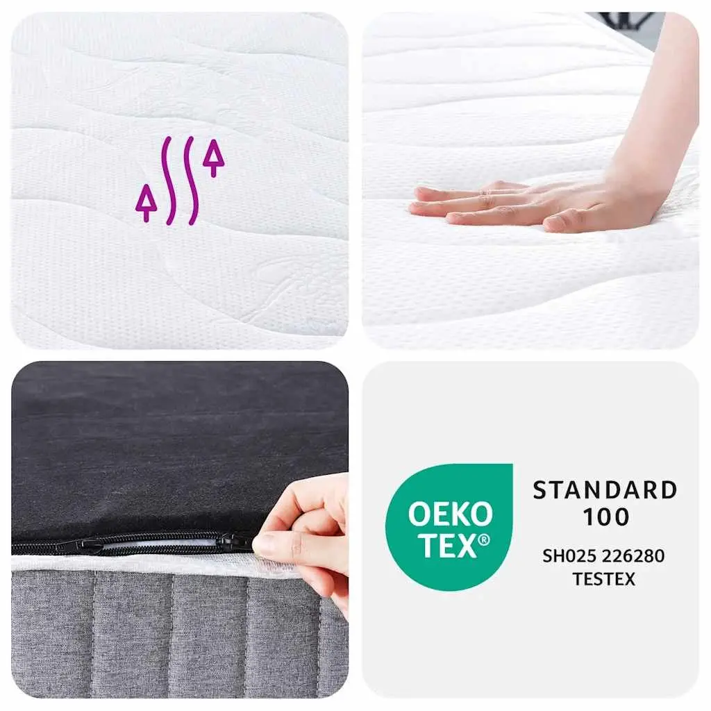 Pocket Spring Mattress Medium Firm 137x190cm White Fabric Encased Coil Support