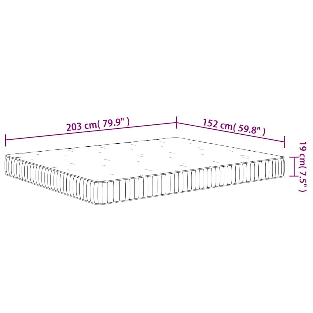 Pocket Spring Mattress Queen Size 152x203 cm Medium Comfort Fabric-Encased Coils
