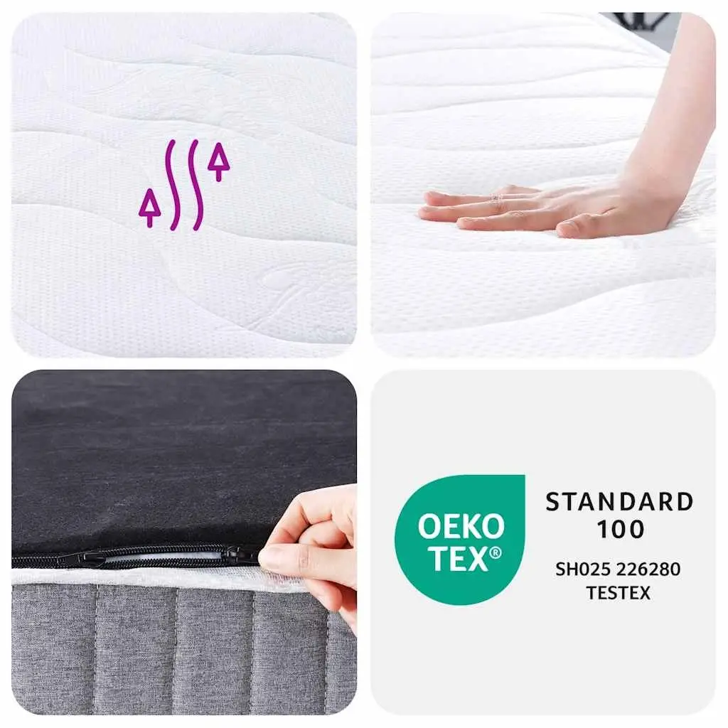 Pocket Spring Mattress King Size 183x203 cm Medium Firmness White