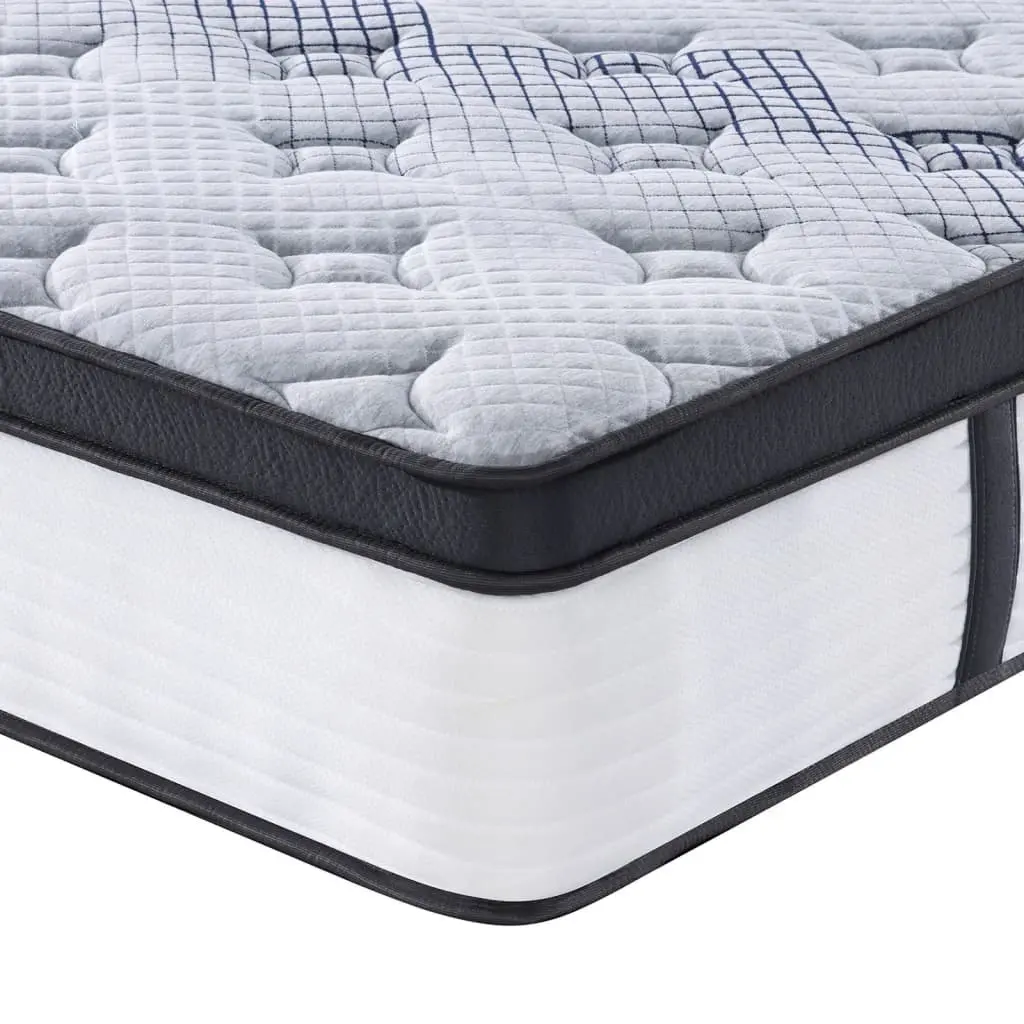 Pocket Spring Mattress Medium 90x190cm Grey Bedroom Sleep Support 7 Zones