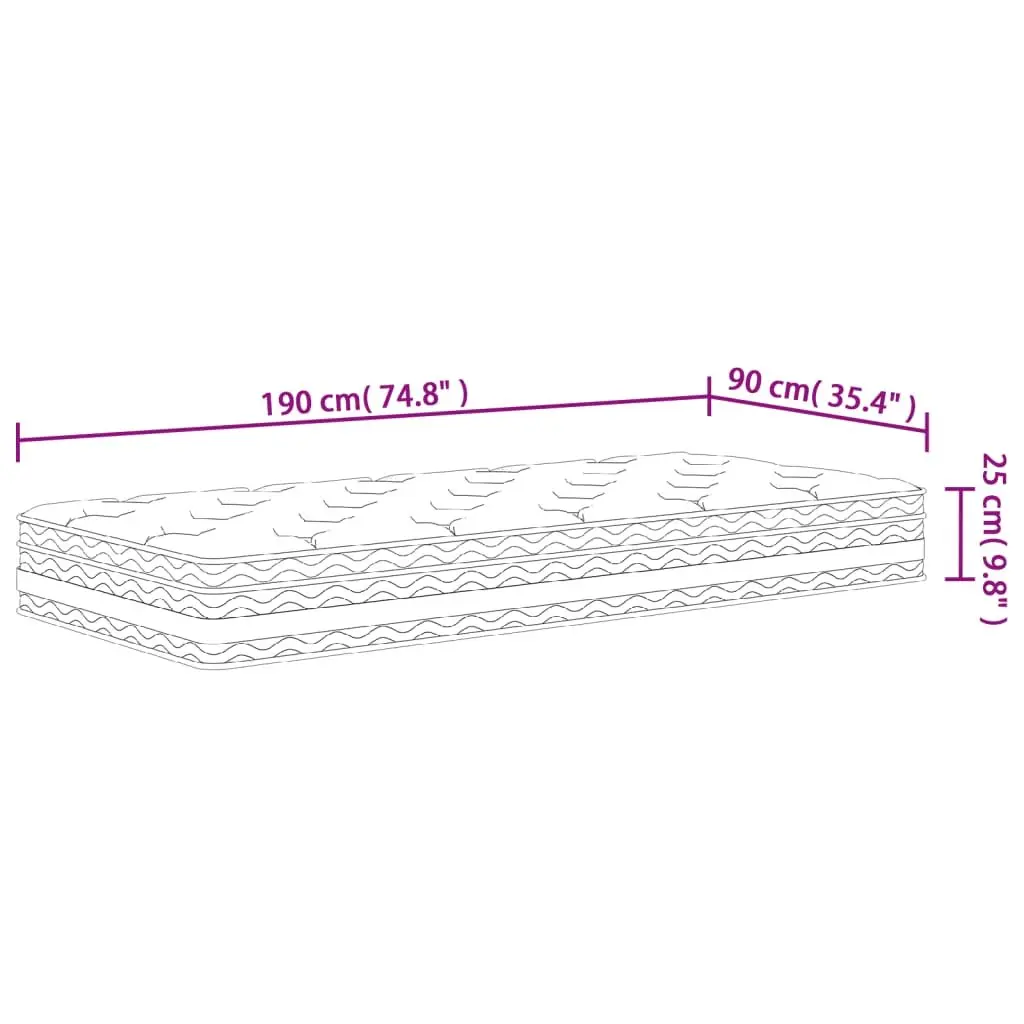 Pocket Spring Mattress 90x190 cm White