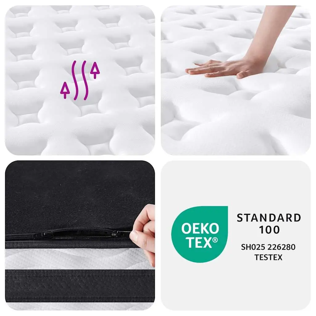 Pocket Spring Mattress Bedroom 137x190cm Medium Firmness