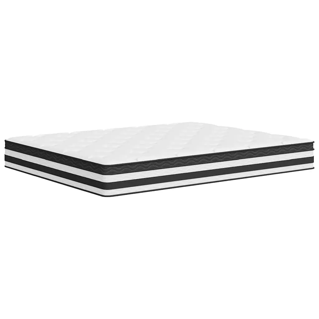 Queen Pocket Spring Mattress Medium Firm 152x203cm White Bedroom Sleep Support