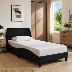 Specifications for Dover Black Bed Frame with Headboard 90x190 cm