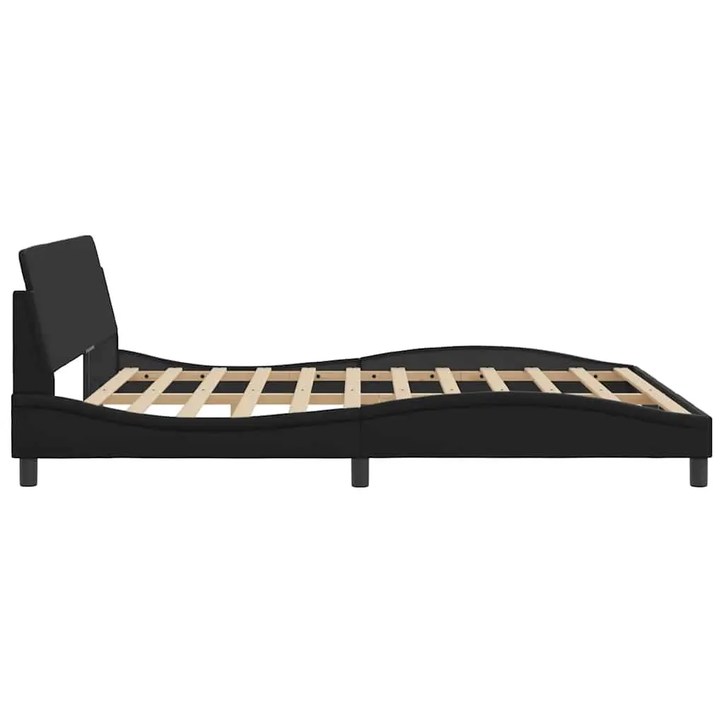 Bed Frame with Headboard for Bedroom 180x200 cm Black Faux Leather