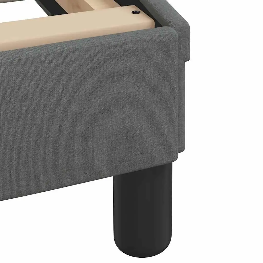 Queen Bed Frame Dark Grey Fabric Headboard 152x203 cm Bedroom Furniture
