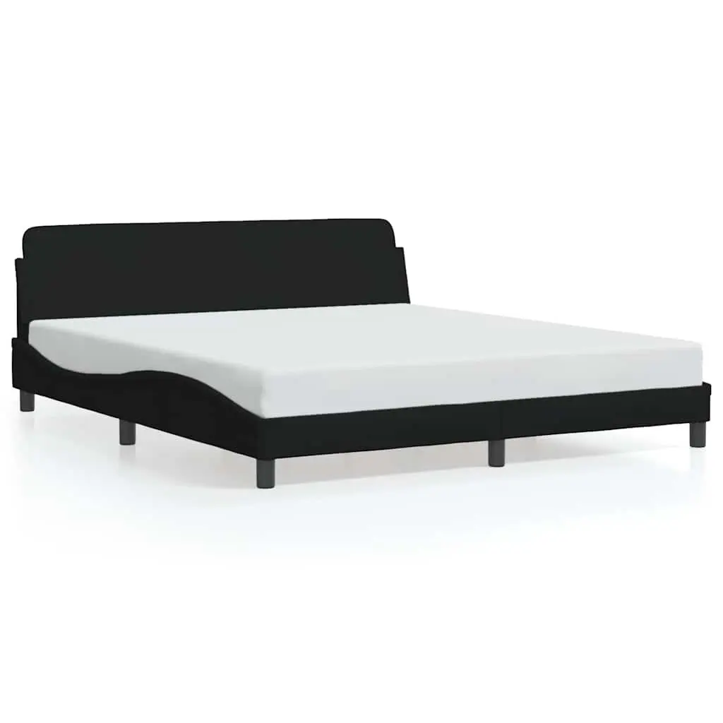 Queen Bed Frame Black Fabric Headboard Bedroom 152 x 203 cm