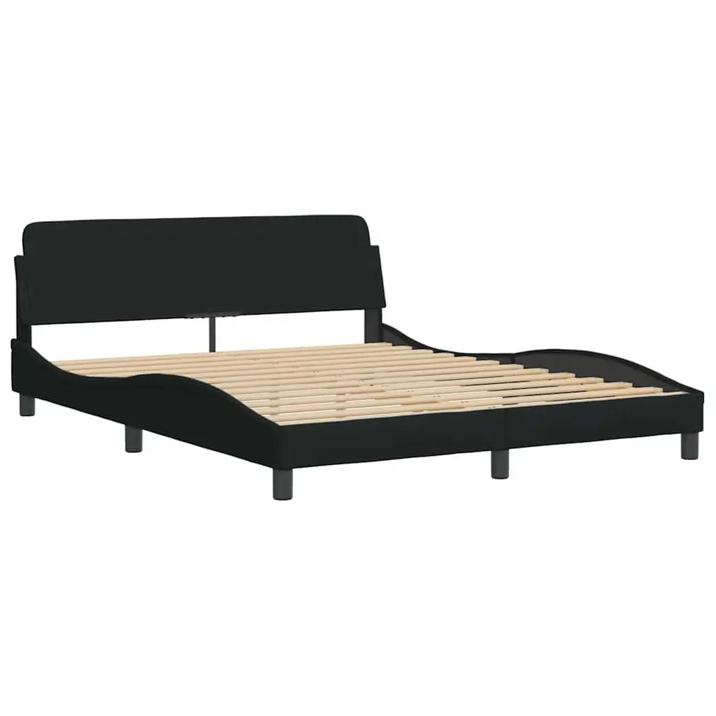 Queen Bed Frame Black Fabric Headboard Bedroom 152 x 203 cm