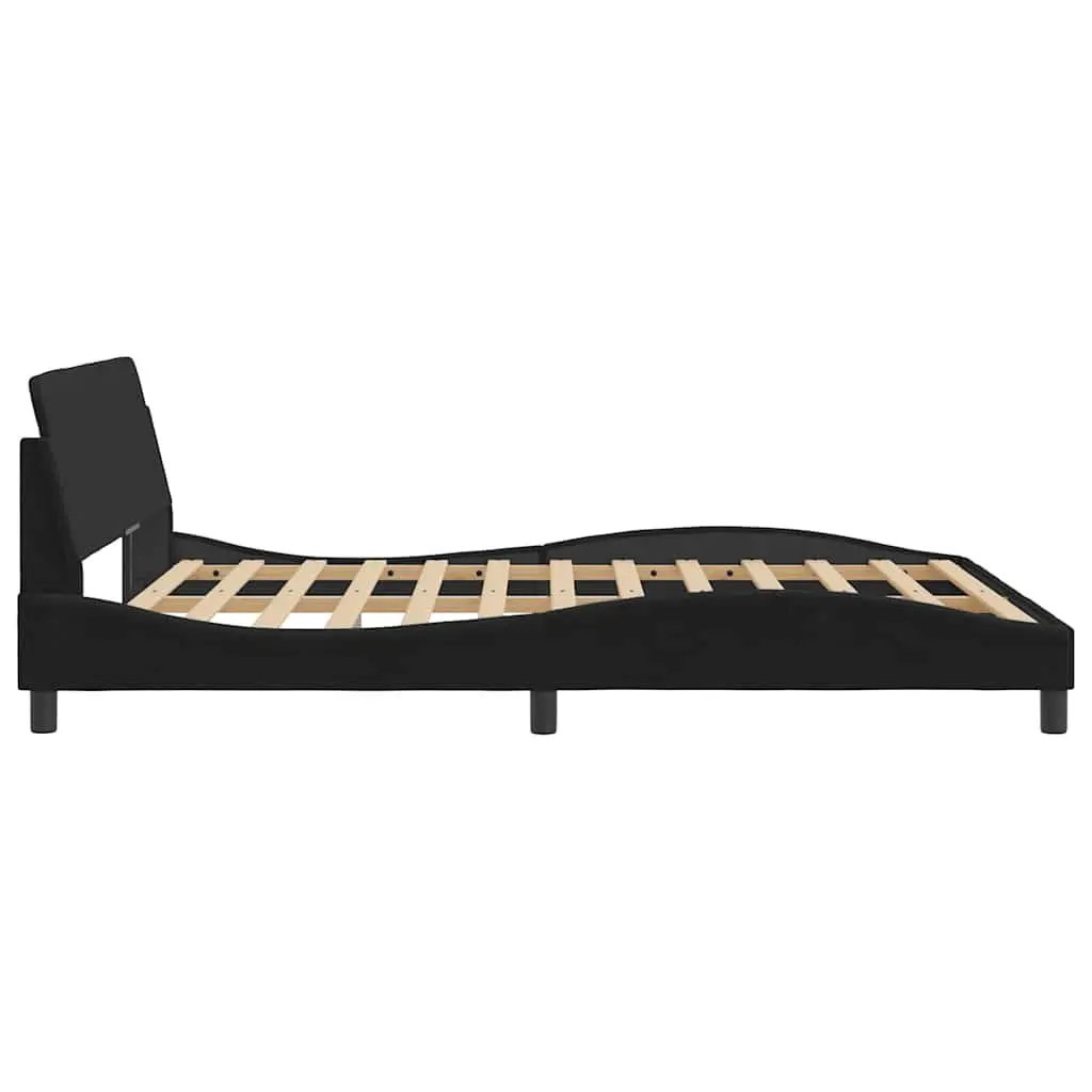 Queen Bed Frame Black Velvet Headboard 152x203cm Bedroom Furniture