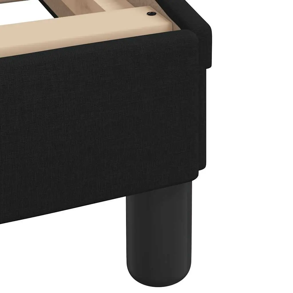 King Single Bed Frame with Headboard Black Fabric Bedroom 107 x 203 cm