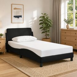 King Single Bed Frame Dimensions: 107 x 203 cm, Black Faux Leather