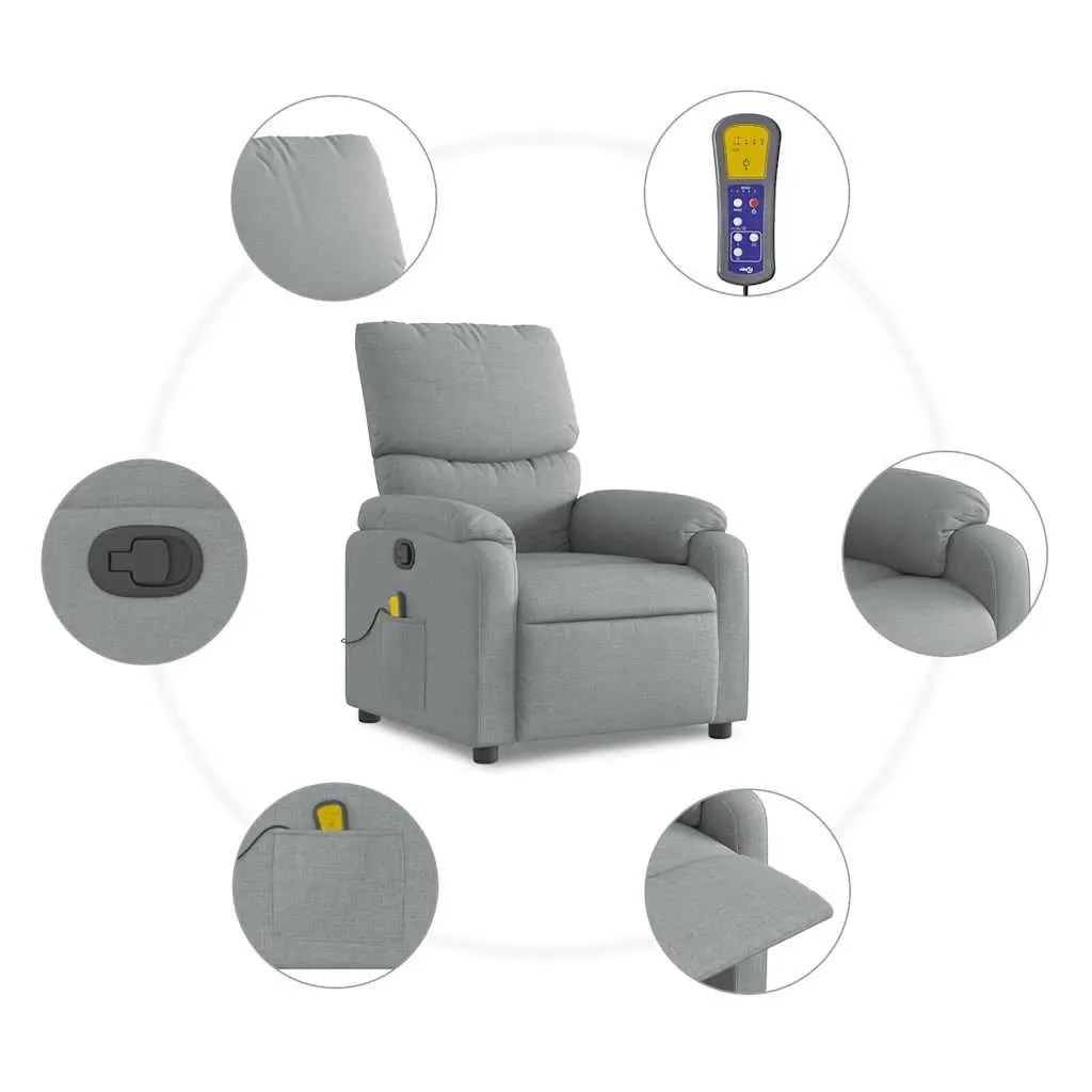 Light Grey Manual Reclining Massage Chair