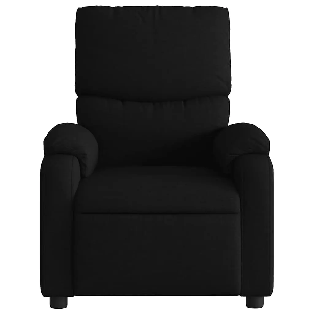 Massage Recliner Chair Living Room Bedroom Black Fabric Manual Recline Vibration 6 Points