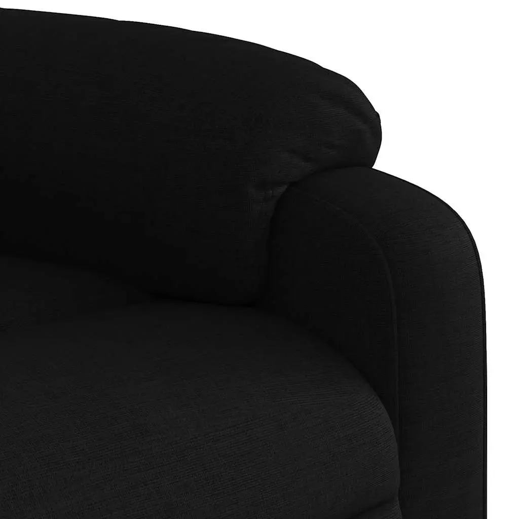 Massage Recliner Chair Living Room Bedroom Black Fabric Manual Recline Vibration 6 Points