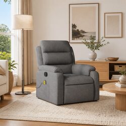 Specifications of a Grey Fabric Manual Reclining Massage Chair