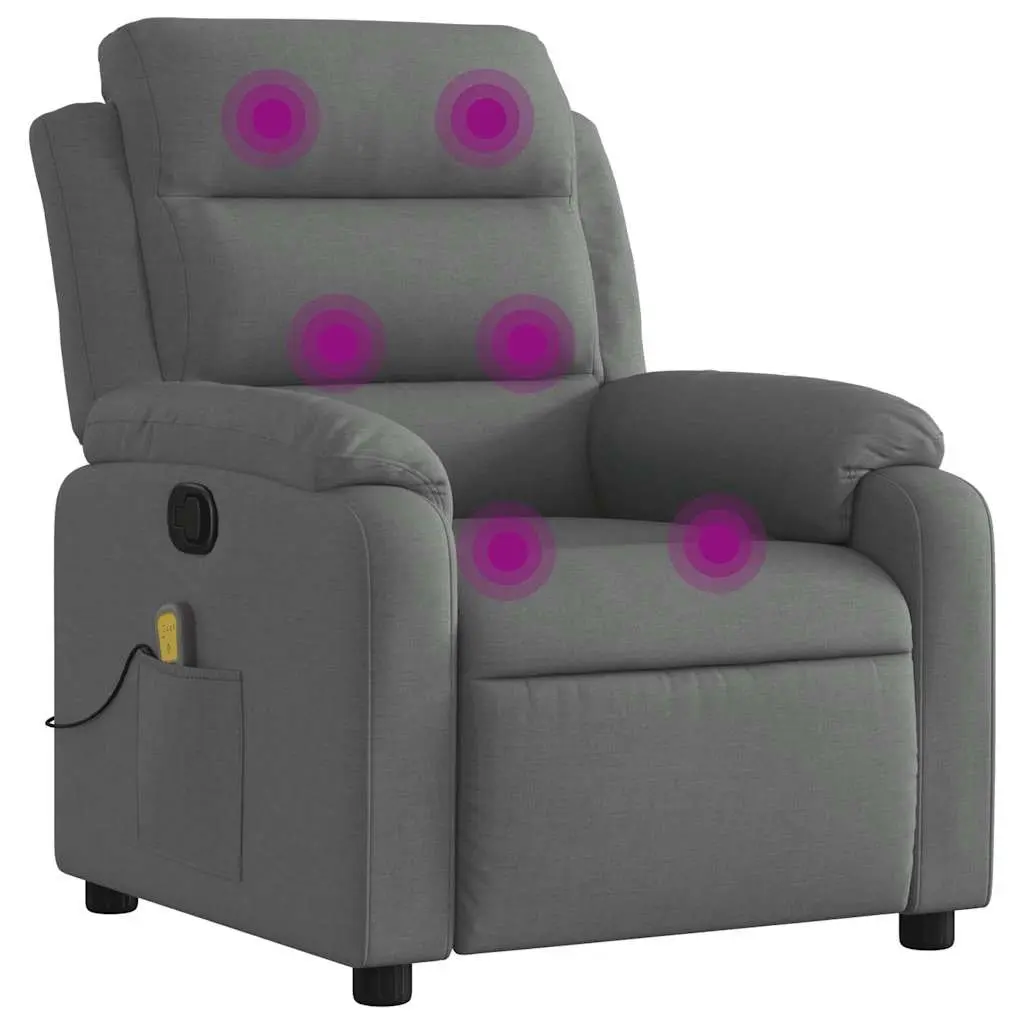 Grey Fabric Manual Reclining Massage Chair