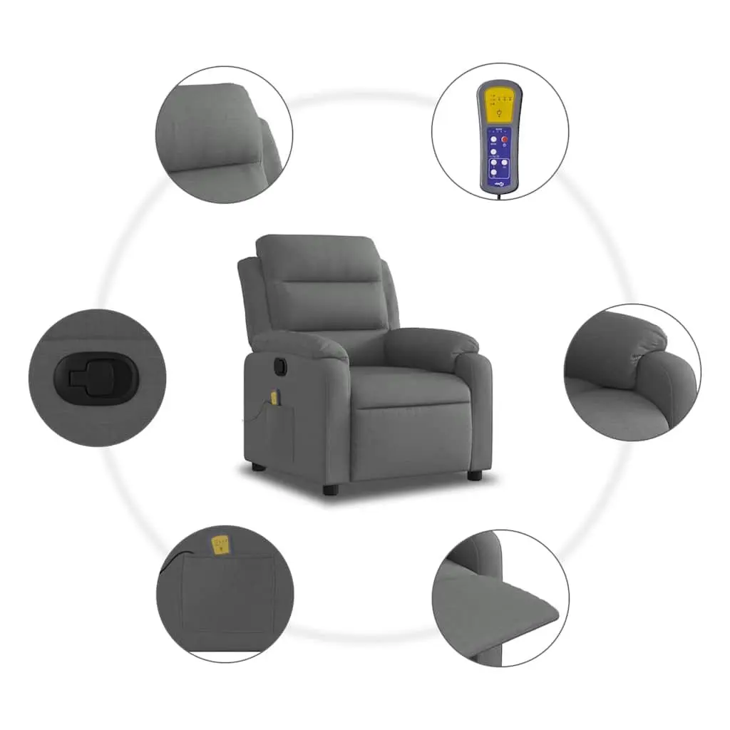 Grey Fabric Manual Reclining Massage Chair