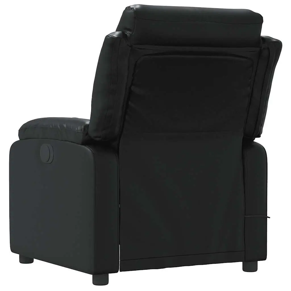 Massage Recliner Chair Living Room Black Faux Leather Manual Reclining 135 Degrees