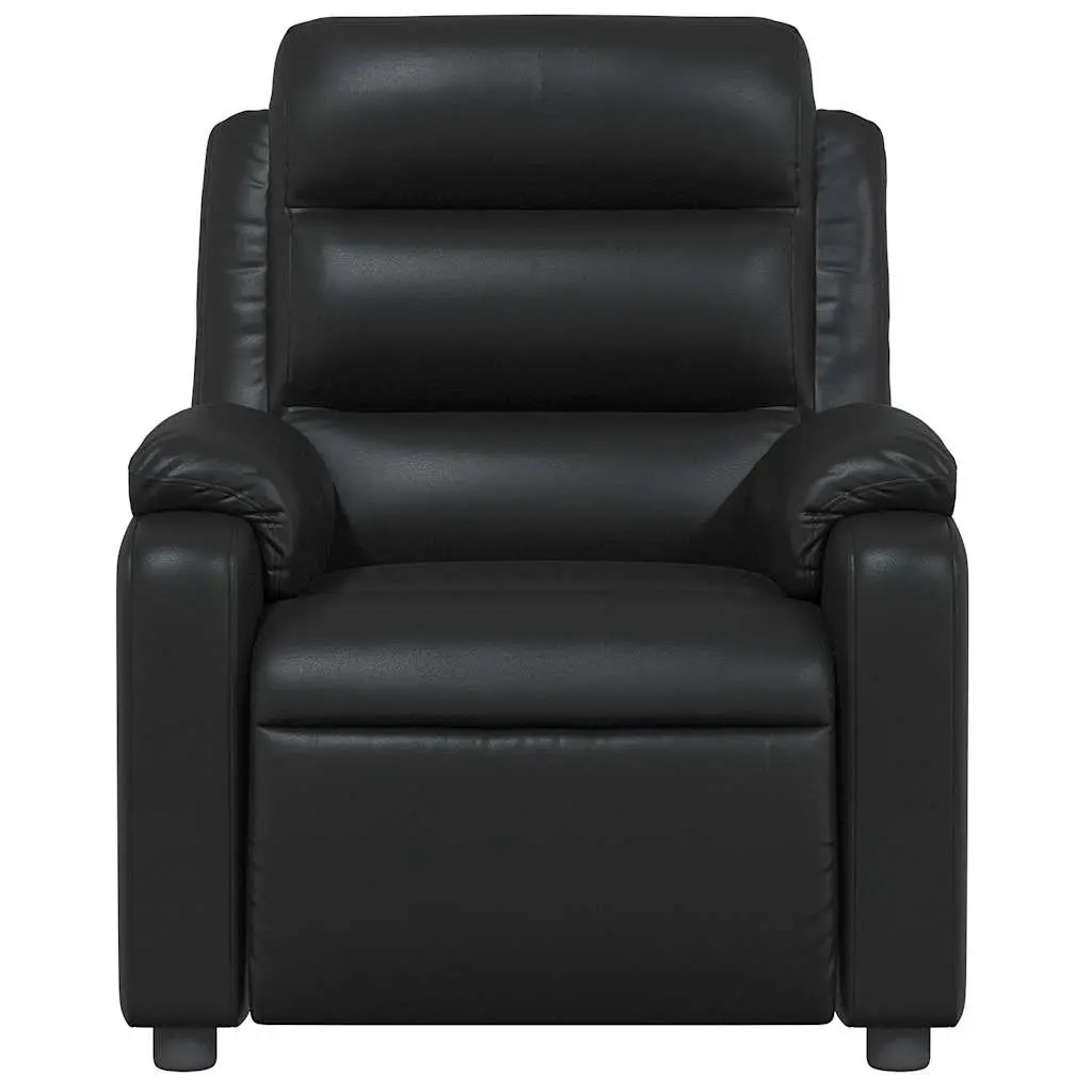 Massage Recliner Chair Living Room Black Faux Leather Manual Reclining 135 Degrees