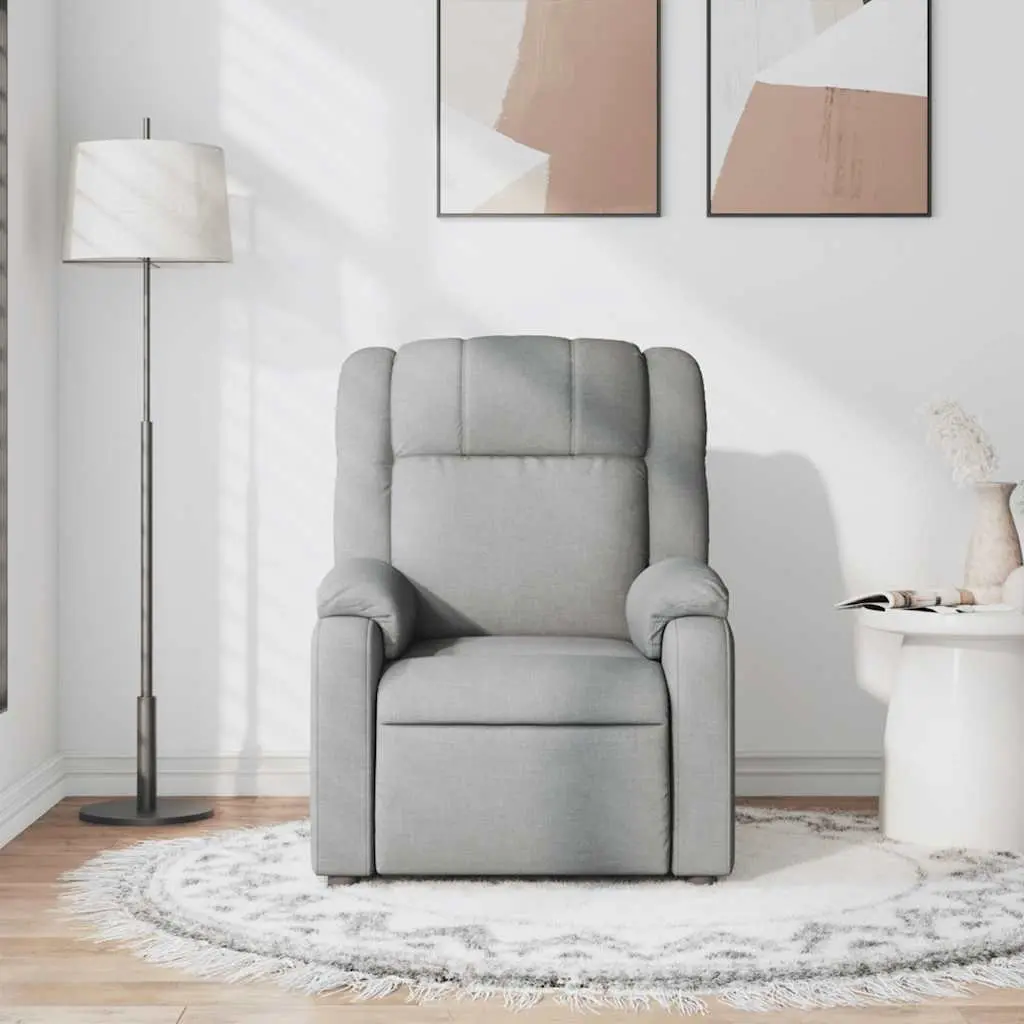 Light Grey Fabric Massage Recliner Chair