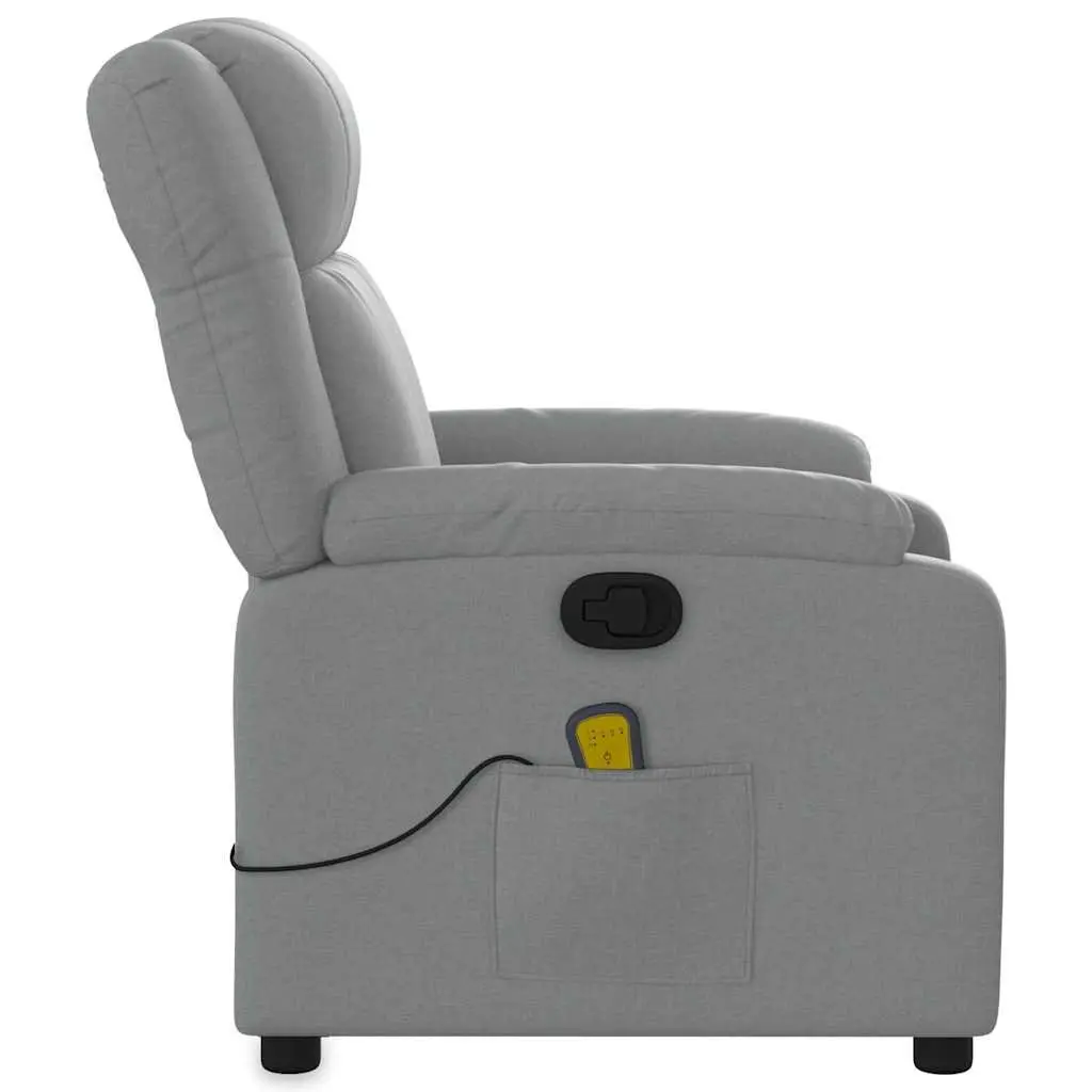 Light Grey Fabric Massage Recliner Chair