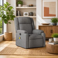 Manual Recline Dark Grey Massage Chair with 135° Tilt