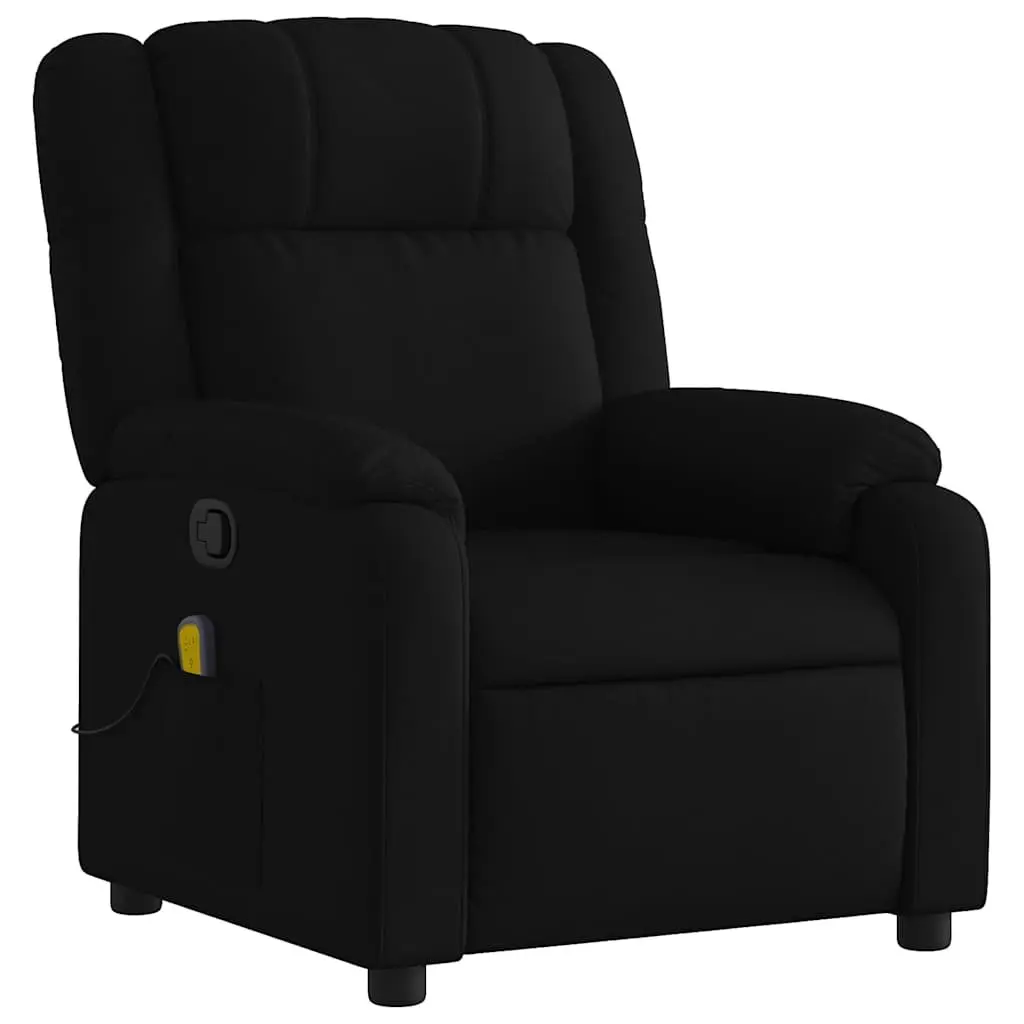 Massage Recliner Chair for Living Room Black Fabric Manual Vibration Lounge Seat