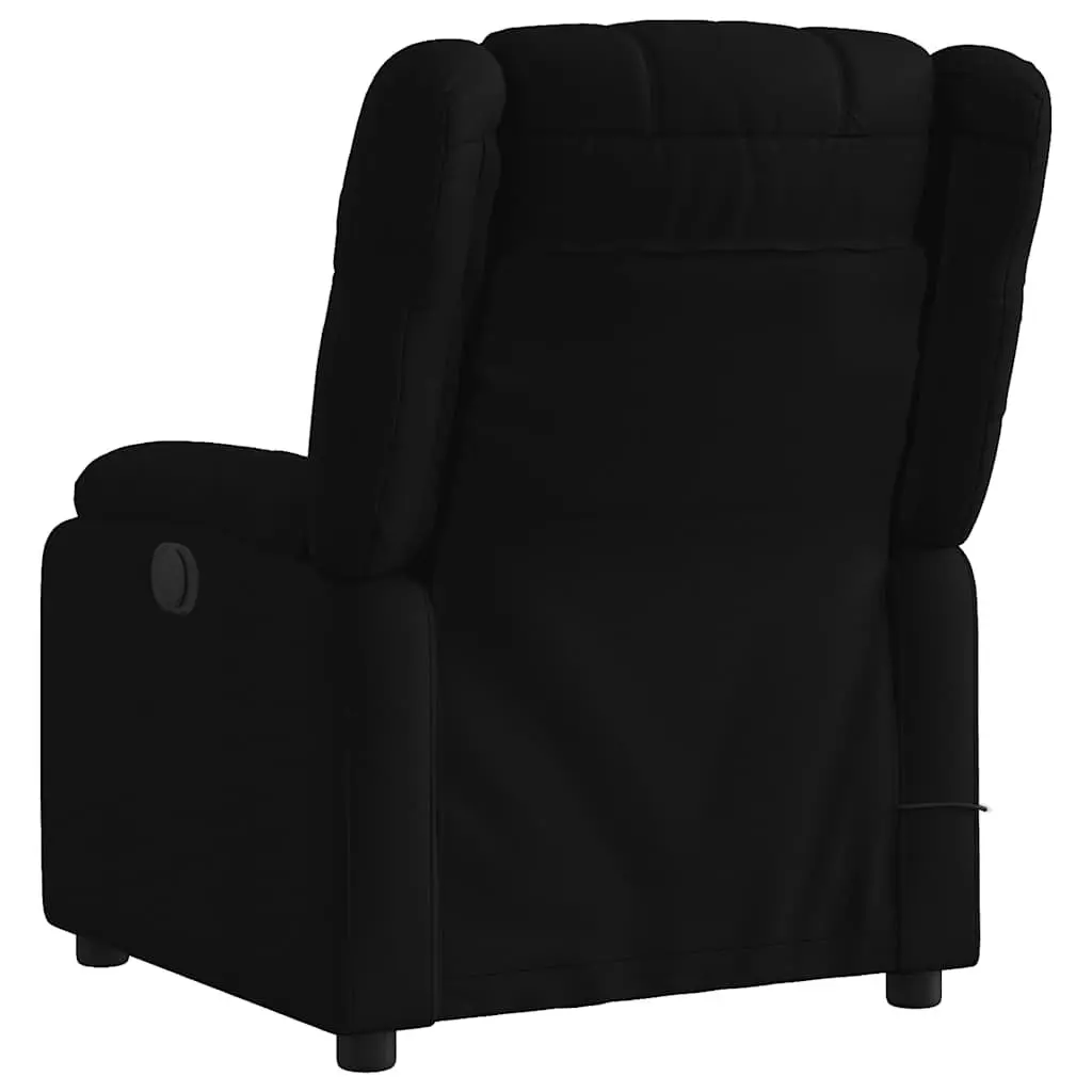 Massage Recliner Chair for Living Room Black Fabric Manual Vibration Lounge Seat