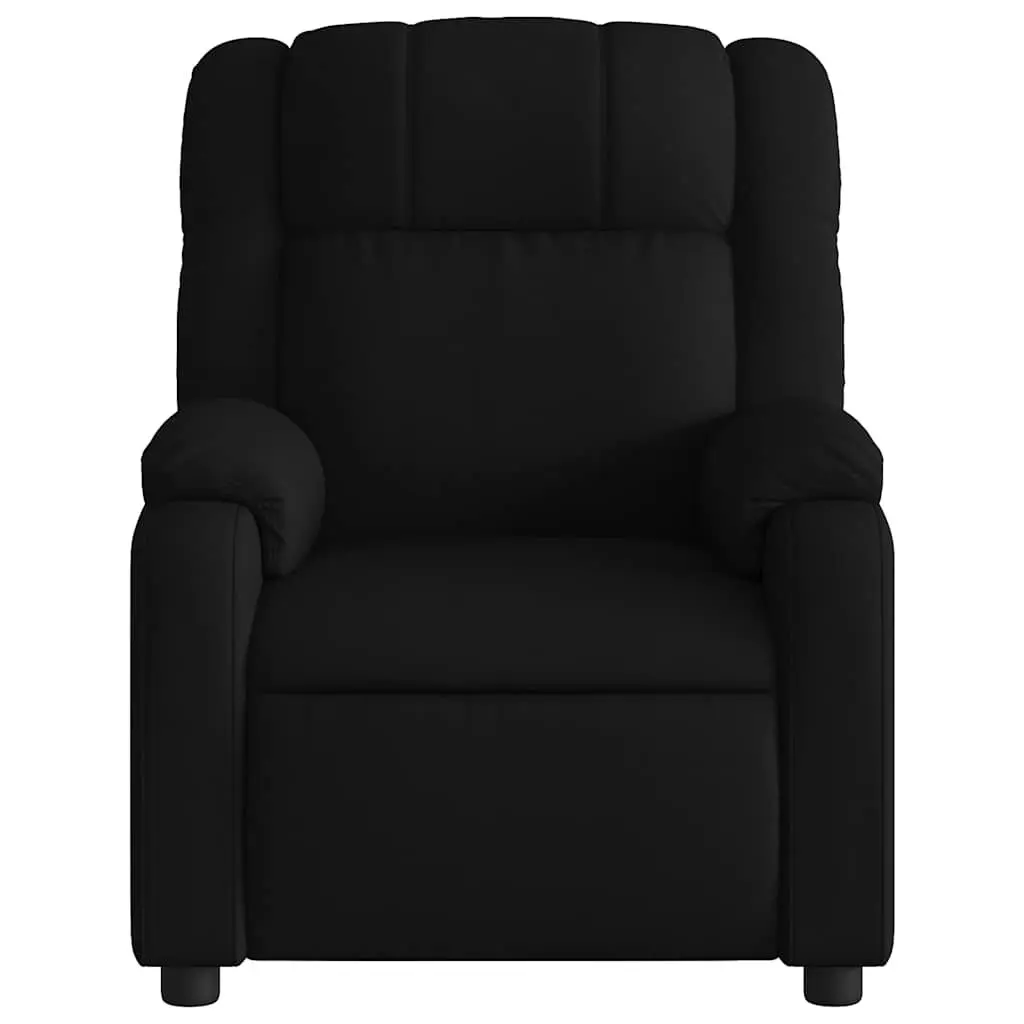 Massage Recliner Chair for Living Room Black Fabric Manual Vibration Lounge Seat