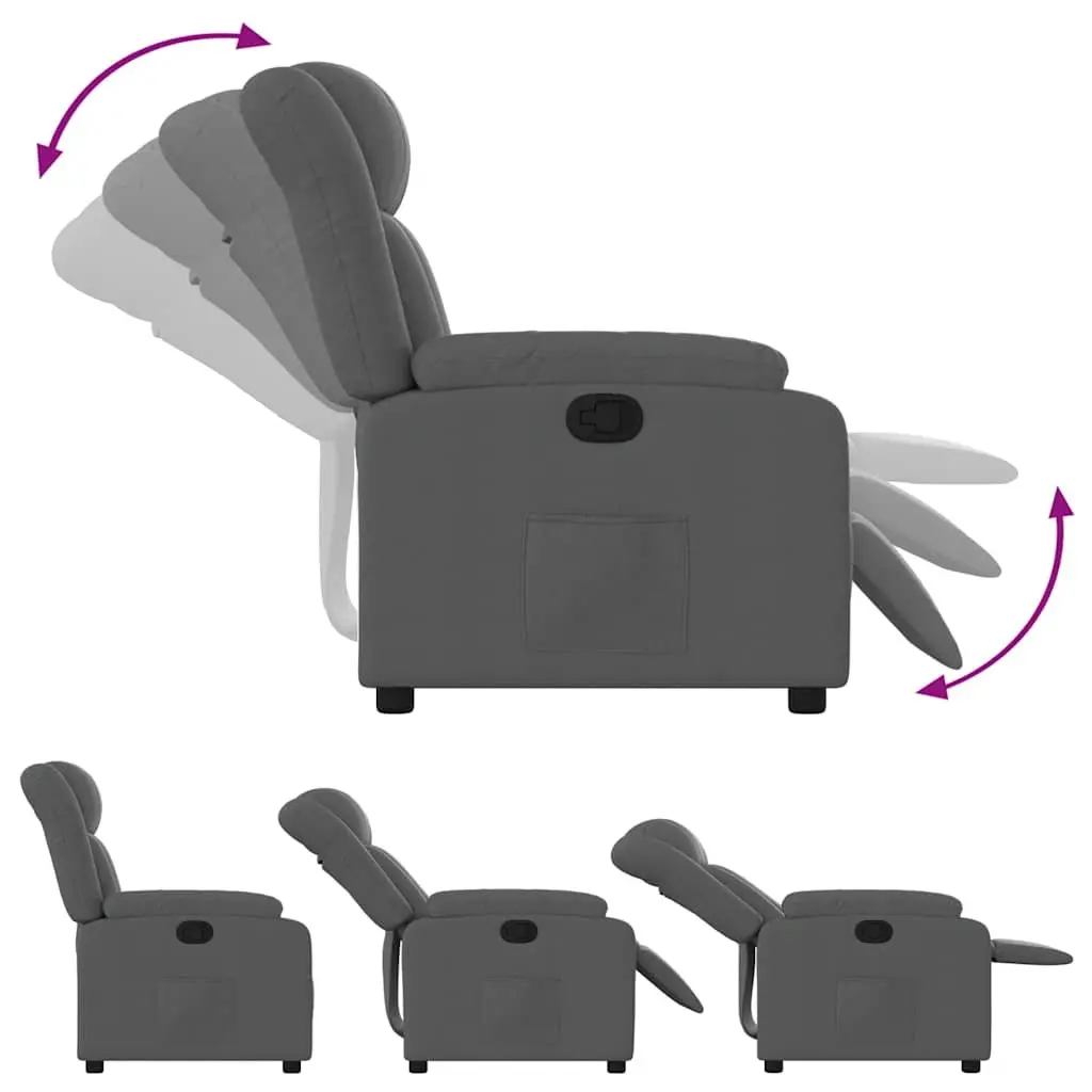 Recliner Chair Manual Reclining Armchair for Living Room Dark Grey Fabric