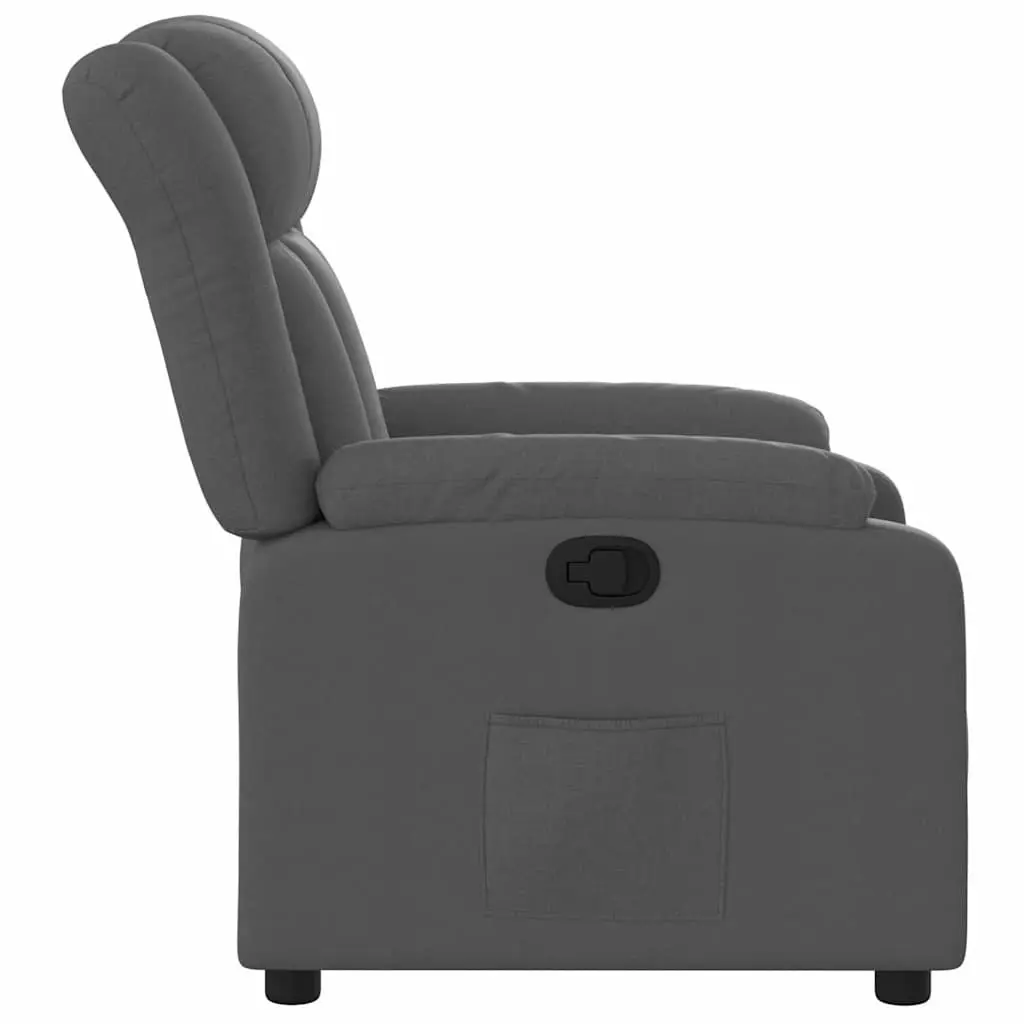 Recliner Chair Manual Reclining Armchair for Living Room Dark Grey Fabric
