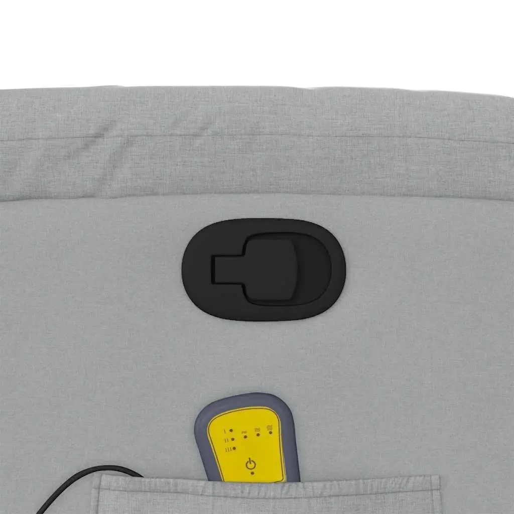 Massage Recliner Chair Living Room Manual Recline Light Grey Fabric
