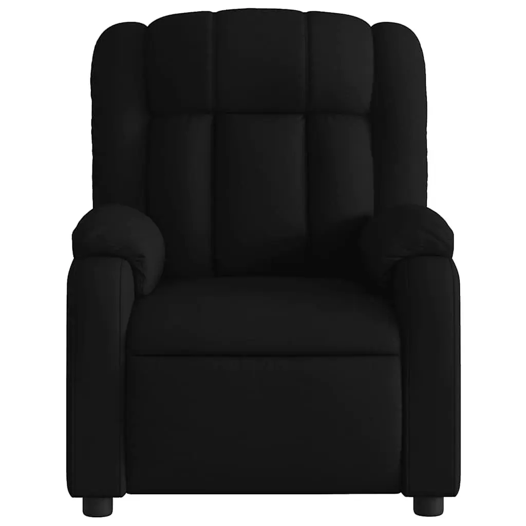 Massage Recliner Chair for Living Room Black Fabric Manual Recline 6 Points Vibration