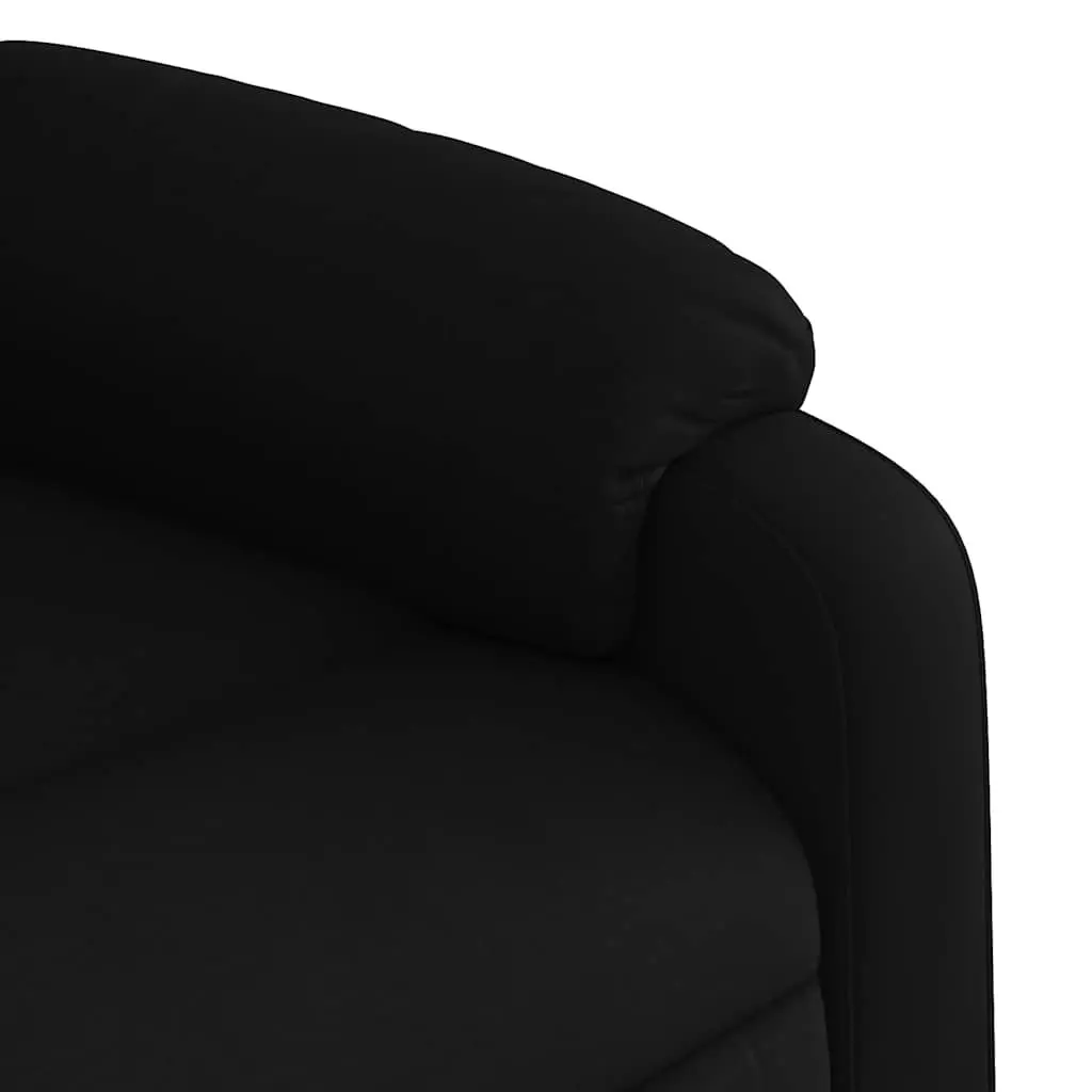 Massage Recliner Chair for Living Room Black Fabric Manual Recline 6 Points Vibration