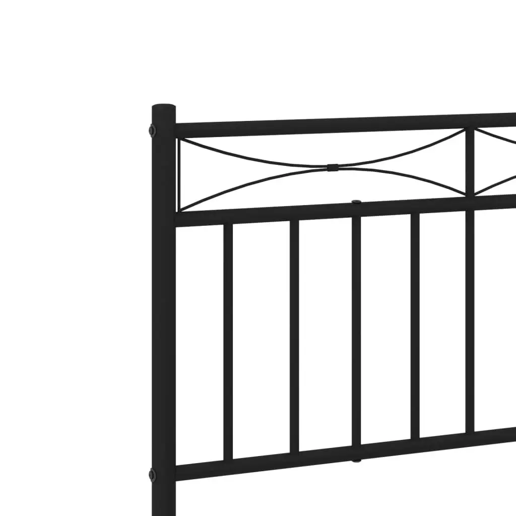 Metal Bed Frame Bedroom 90x190 cm Black Steel Slats Support