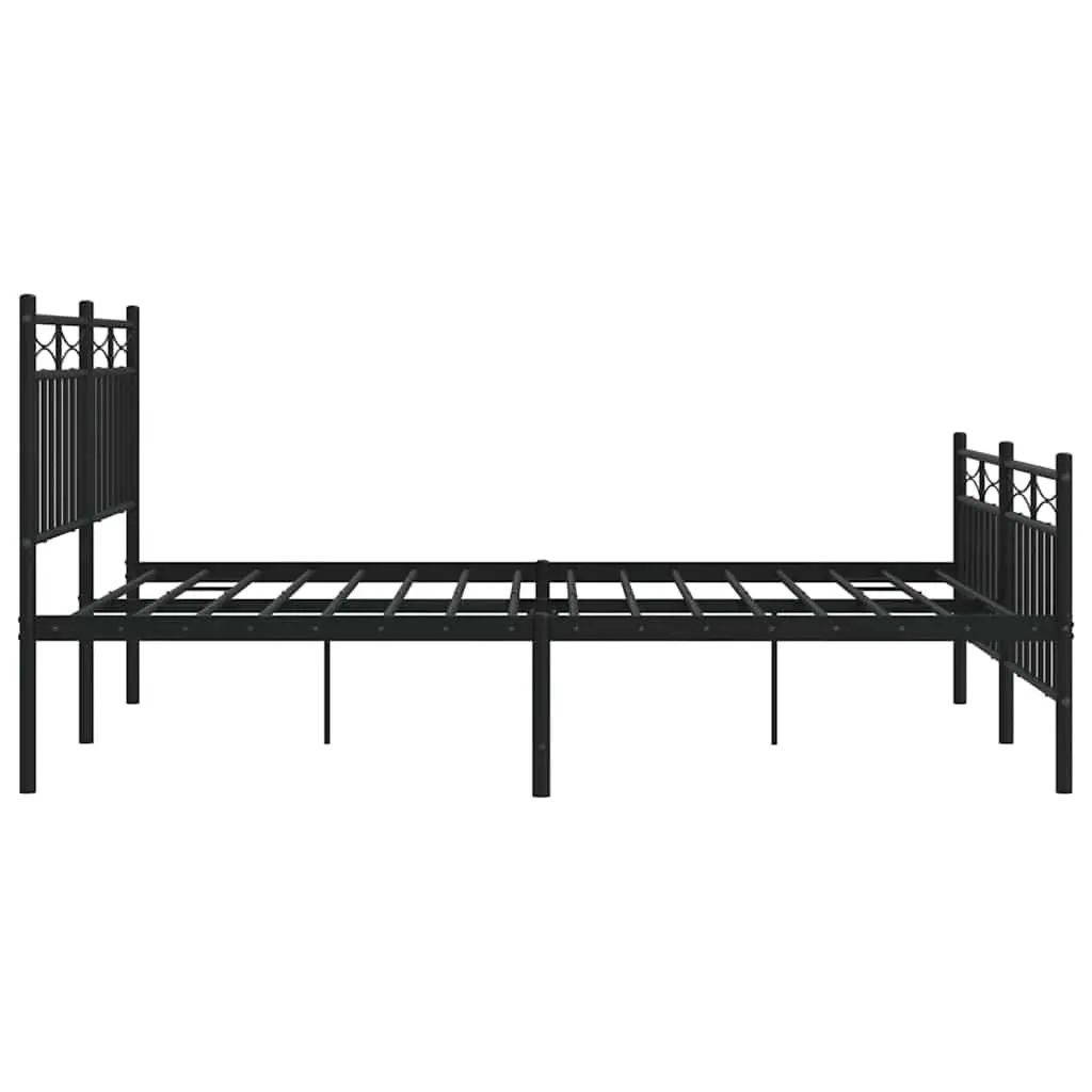 Metal Bed Frame Bedroom 135x190 cm Black
