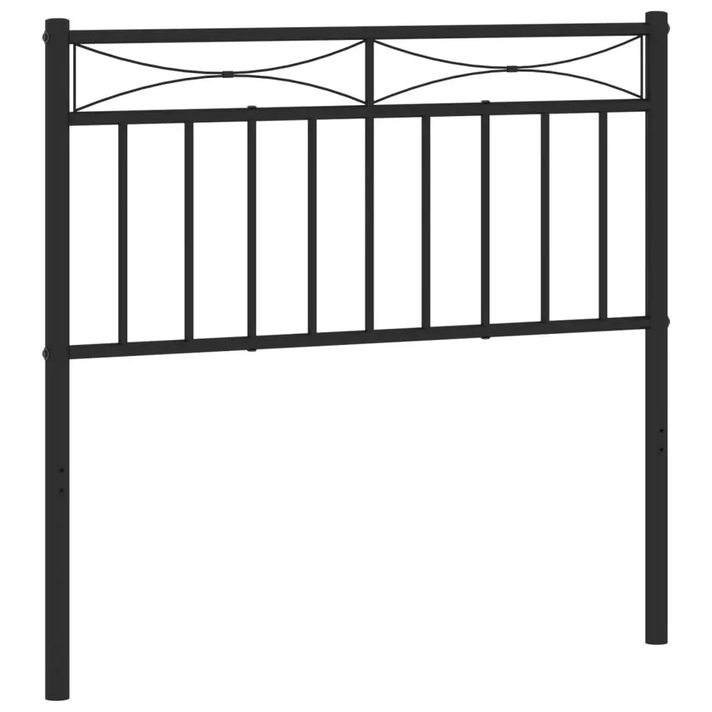Metal Headboard Bedroom 90cm Black Steel