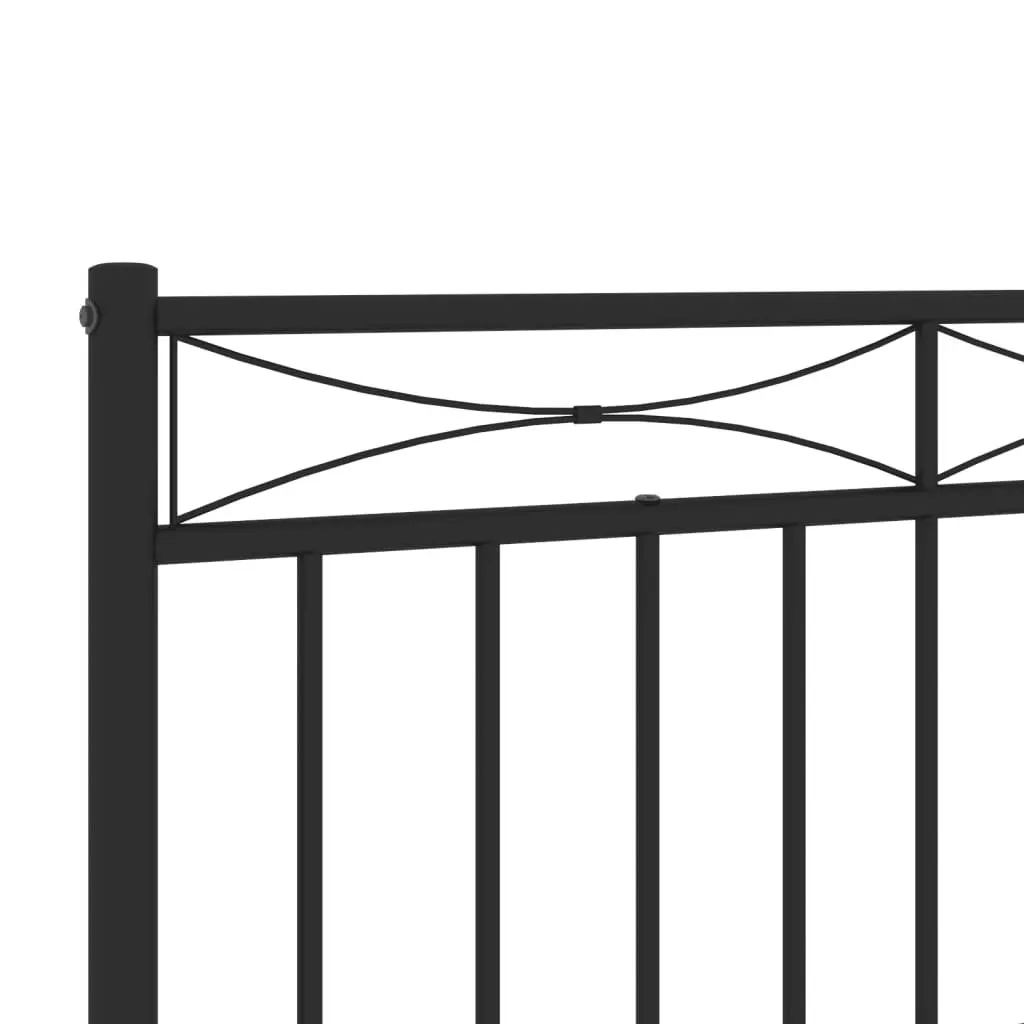 Metal Headboard Bedroom 90cm Black Steel