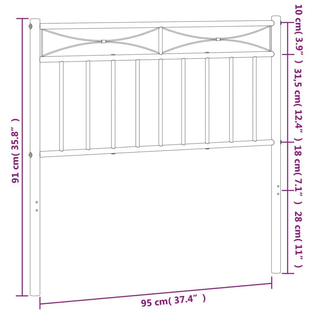 Metal Headboard 90cm Bedroom Furniture Bed Header Replacement Support