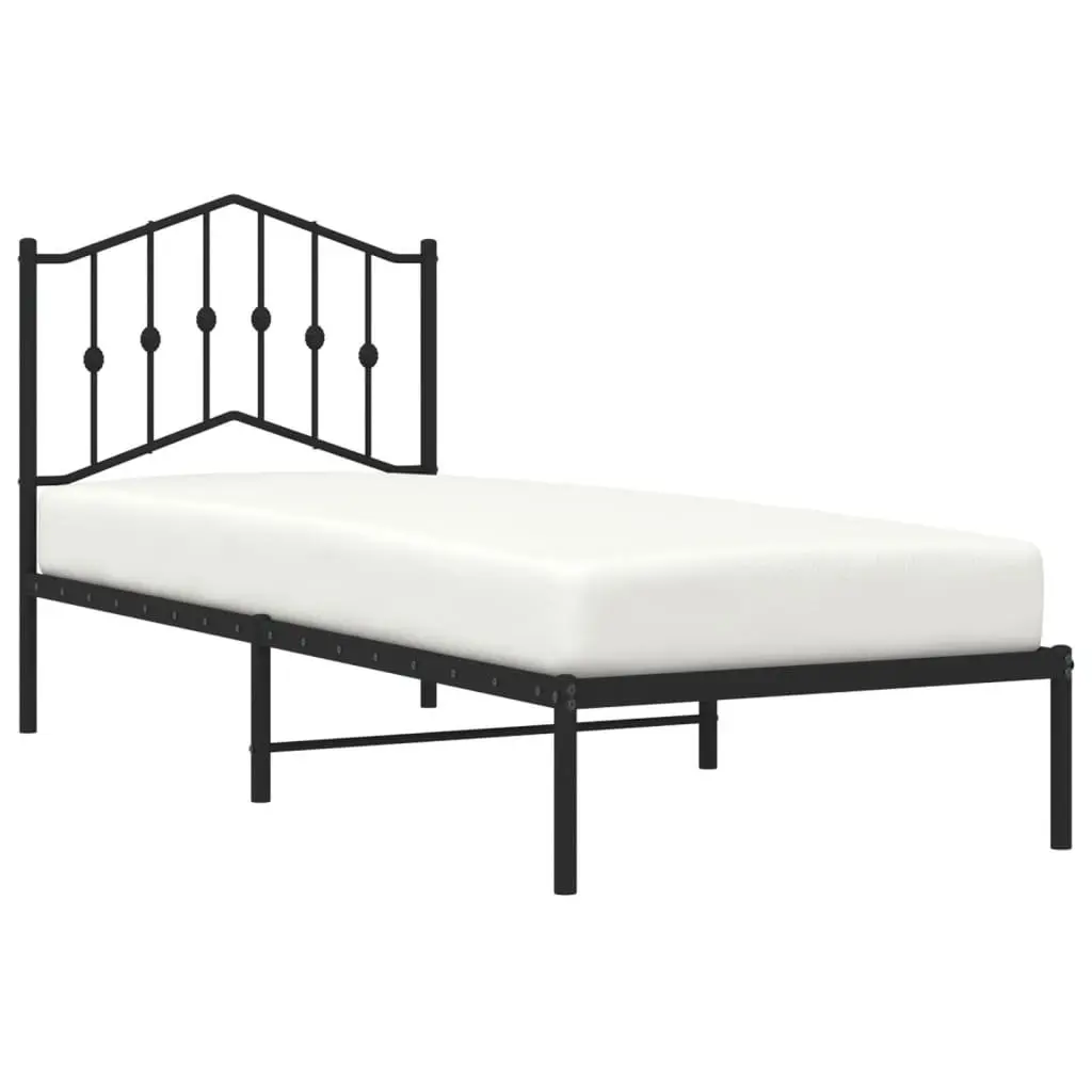 Metal Bed Frame Bedroom 90x190 cm Black
