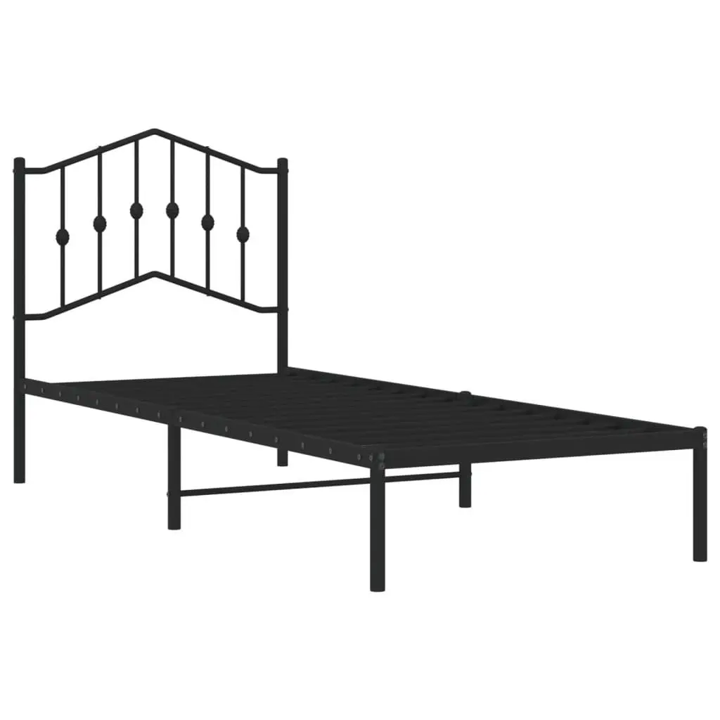 Metal Bed Frame Bedroom 90x190 cm Black