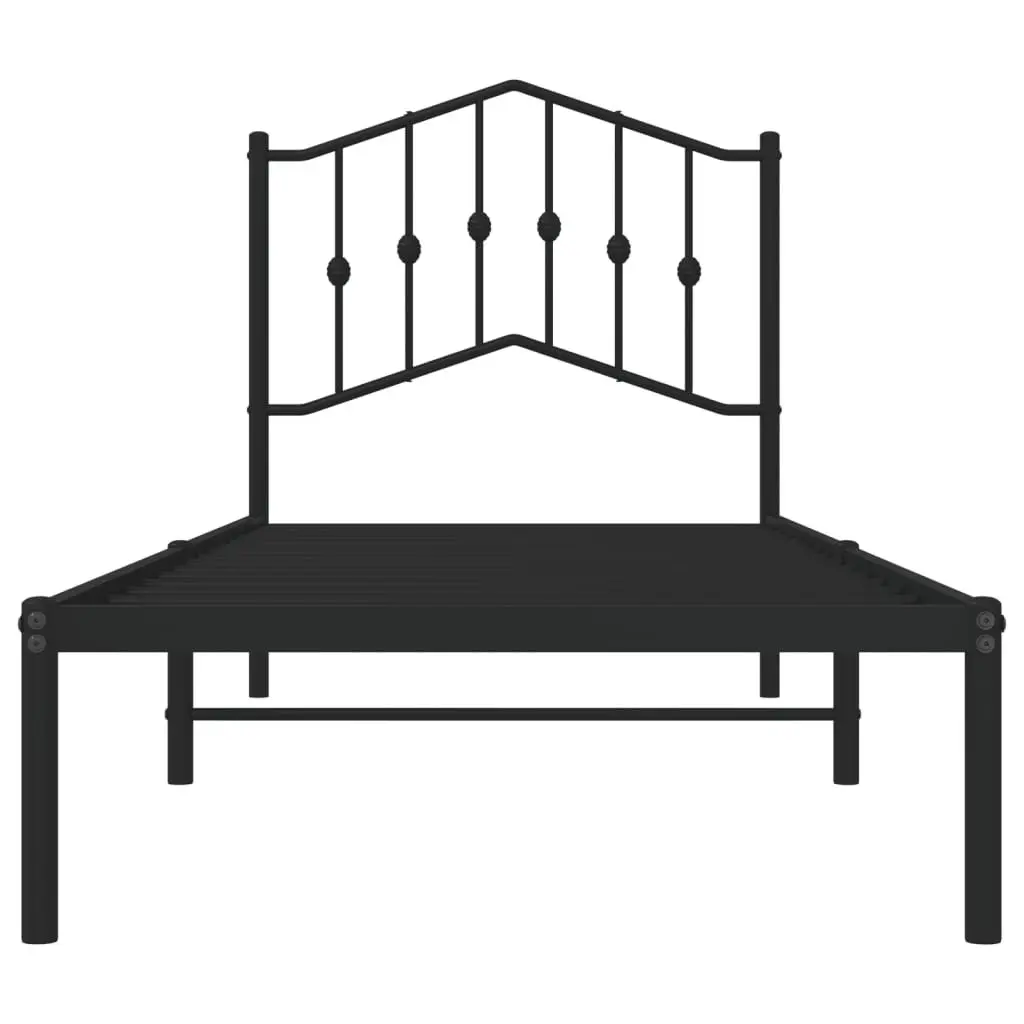 Metal Bed Frame Bedroom 90x190 cm Black